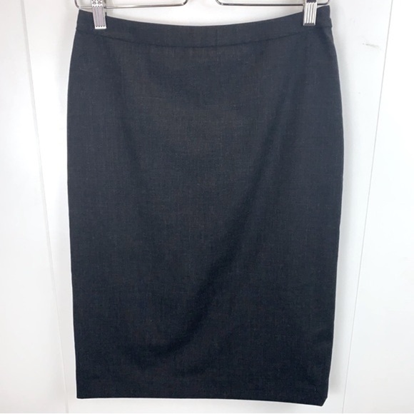 Vintage Agnes B. Charcoal Grey Wool Pencil Skirt Lined sz US 8 / FR 40 - Picture 1 of 8